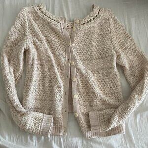 Moth vintage reversible cream knit cardigan sweater